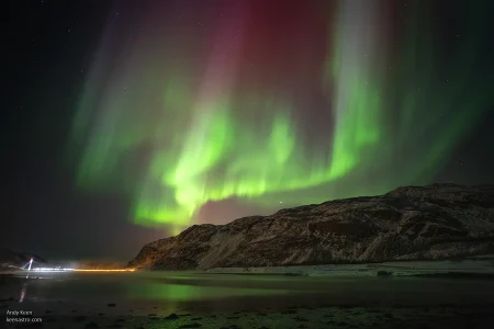 Northern Lights over Norwegian Fjord